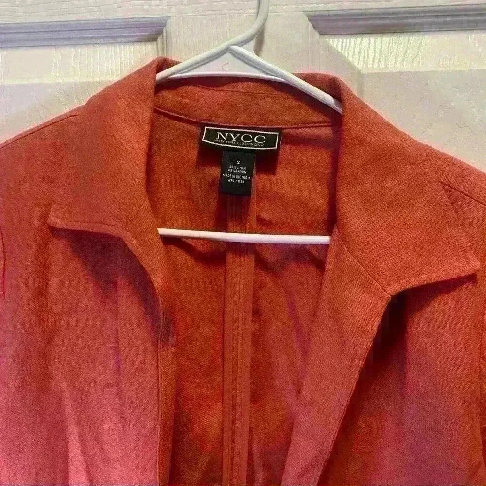 NYCC Women’s Open Orange Blazer Jacket Career Business Size Small - Picture 5 of 7
